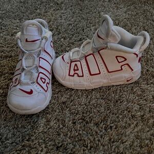 Nike Kids White and Red Air Sneakers